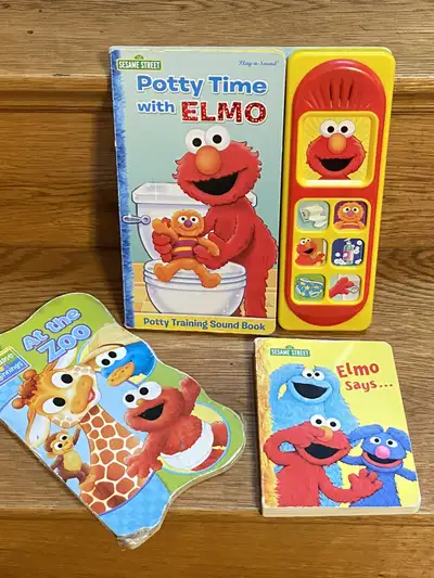 3 Elmo Sesame Street baby board books (1 with sound too!), View more
