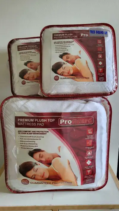 King Bed Mattress Protector & 2 King Pillow Protectors, View more