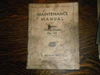 Adams 512 Motor Grader Maintenance Manual 1946