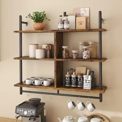 Bestier Floating Pipe Shelving, 41.5" Industrial Wall-Mounted La, View more