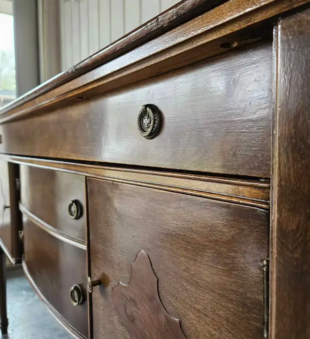 Antique Walnut Buffet - Delivery Available in Hutches & Display Cabinets in Winnipeg - Image 4