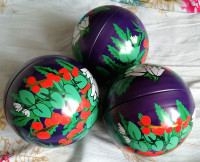 3 Metal Tin Ball Metal Round ball for Christmas candy containers