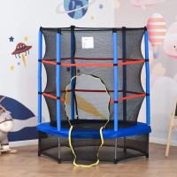 55" Kids Trampoline with Enclosure Net Steel