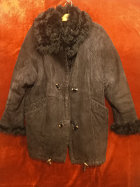 Winter Coat - Black/Dark Brown Shearling. Fits sizes 10-12 (48-5