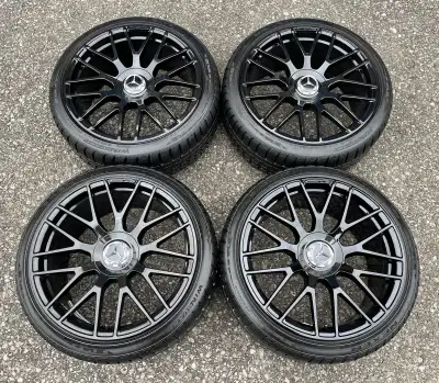 Wheels: Gloss Black AMG 19 Inch Forged OEM Fitment: MB CLS-Class CLS 550 / 63 AMG (2012-2017), E-Cla...