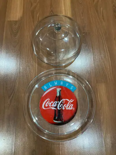 vinatge 1993 Coca Cola serving trey with lid tempered glass