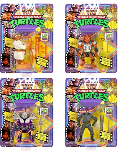 This Playmates Teenage Mutant Ninja Turtles Movie Star Mutants 4-Pack is brand new and sealed in its...