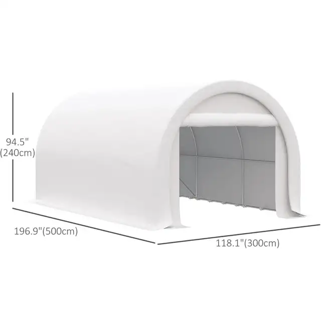 10' x 16' Heavy Duty Portable Carport Tent with Zippered Door, P in Outdoor Tools & Storage in Markham / York Region - Image 3