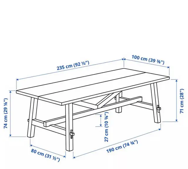 6pax Solid Wood Dining Table with Chairs in Dining Tables & Sets in Comox / Courtenay / Cumberland - Image 5