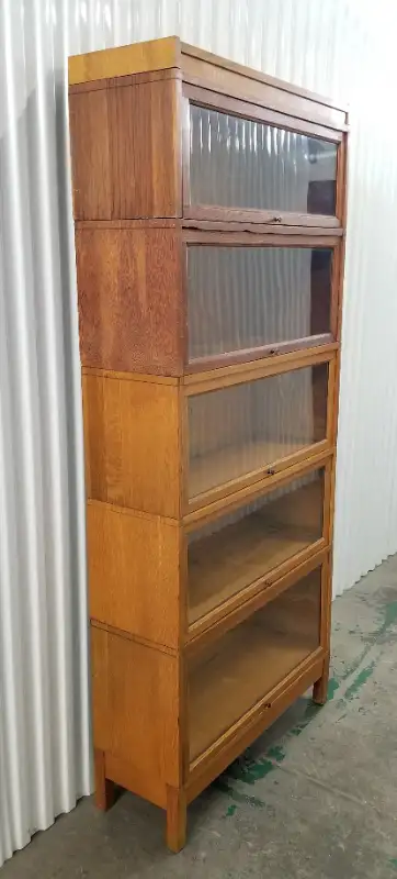 Macey Mission oak barrister bookcase 5 tier 7 part c1920s 2 tone, View more
