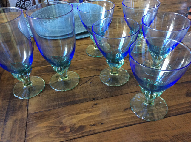 New! Stunning  Pedestal Water/ Beverage Glasses x 7 in Kitchen & Dining Wares in Cape Breton