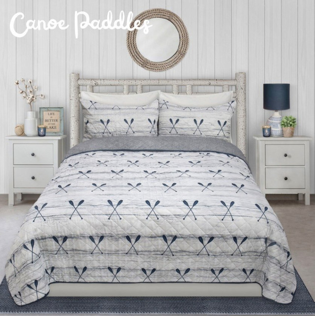New Canoe Lake Paddles Quilt Set • DQ OR KING $65 in Bedding in North Bay