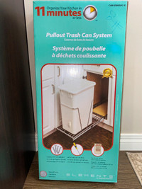Steel Pull Out/Under Counter Trash Can Holder with Plastic 8.75