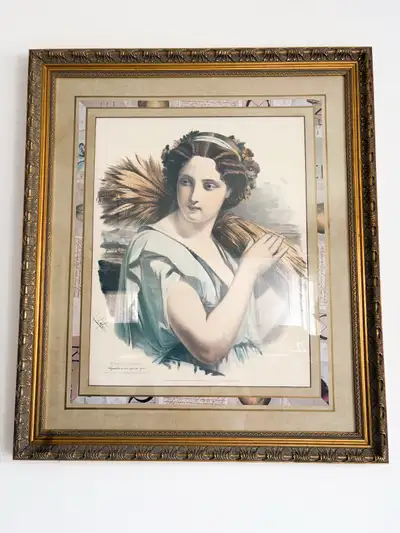  vintage classical lithography wall art with gold frame, View more