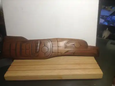 OLD CANADIAN NATIVE ARTIST WOODCARVER JIM YELTON, View more