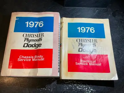 "1976 Chrysler Plymouth Dodge Service Manual" 2 Volume Set OEM Part Number: 810706151 Written for Do...