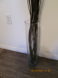 Tall, Decorative Glass Vase and BlackTree Branches