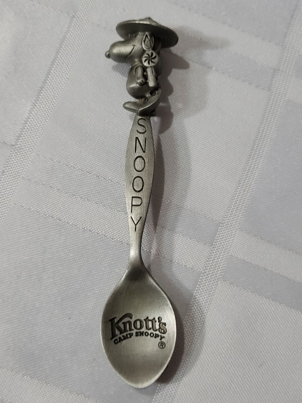 SNOOPY PEWTER SPOON KNOTT'S CAMP SNOOPY PEANUTS CARTOON DOG Arts