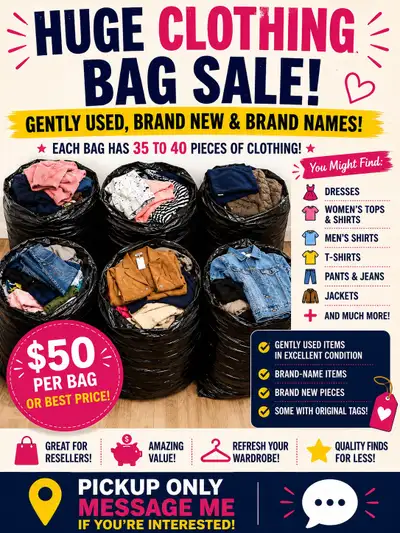️ HUGE CLOTHING BAG SALE – ONLY $50 PER BAG! ️, View more