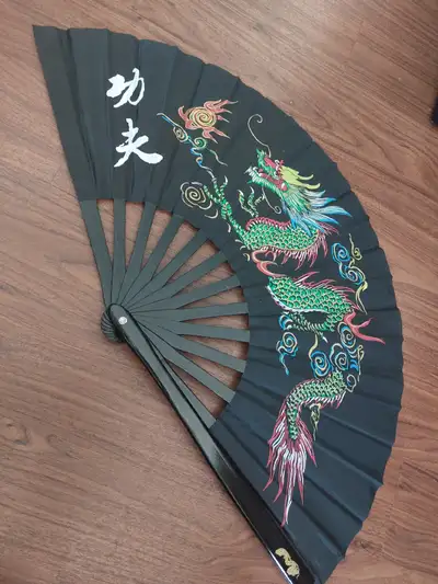black dragon tai chi kung fu fan, View more