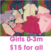 Girls 0-3m lot for $15