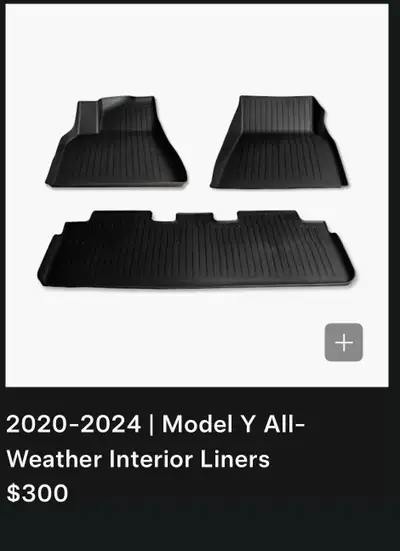 Tesla , fits 2021 to 2025 Tesla Model Y. Not Juniper 2026 Black in colour. Front and rear floor mats...