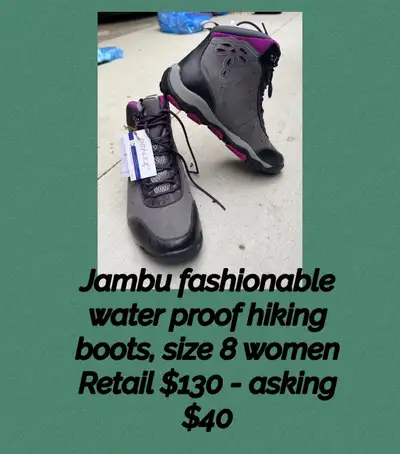 NEW JAMBU fashionable water proof hiking boots, size 8, View more