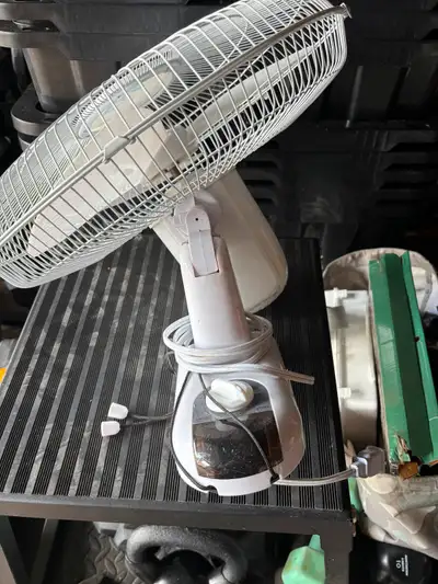 Hanging wall fan with pull cord to change swivel, speed and to turn on/off (great for mounting high...