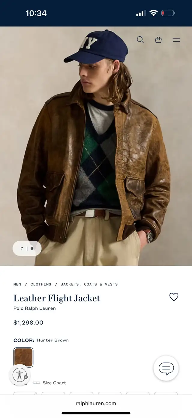 authentic Polo Ralph Lauren bomber flight leather jacket  retail in Men's in City of Montréal - Image 5