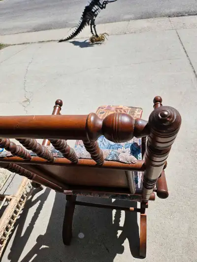 antique rocking chair with foot stool, View more