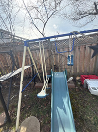 See saw and two swings and hanging bar 