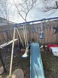 See saw and two swings and hanging bar 