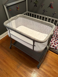 ANGELBLISS Baby Bassinet Bedside Crib with Storage Basket 