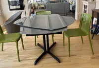 Table en verre extensible