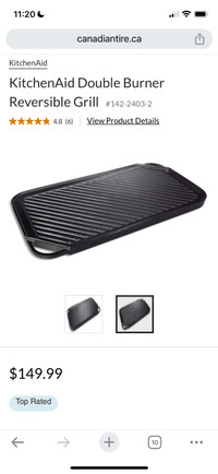 Kitchen Aid cast iron grill plate 