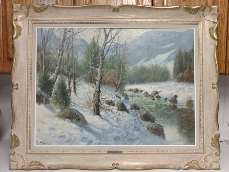 Antique listed artist landscape oil painting. Arts & Collectibles
