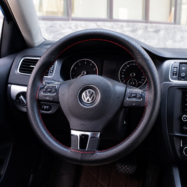 Hand-Stitched Leather Steering Wheel Wrap Installation