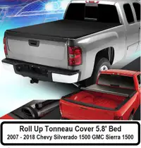 (NEW) Roll Up Tonneau Cover 5.8' Bed 07–18 Silverado Sierra 1500