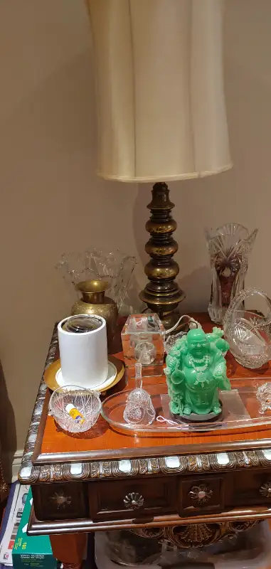 Gold floor lamp $75 Brass Solid table lamp-$75 all are like new