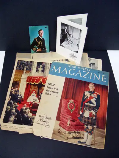 Royal Family/Royalty paper nostalgia: - 6 pages 1957 Star Weekly (as Queen Elizabeth & Prince Philip...