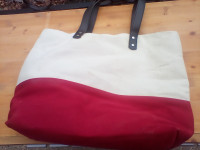 NEW Tote Bag / Beach Bag / Shopping Bag / Purse - Red & Cream