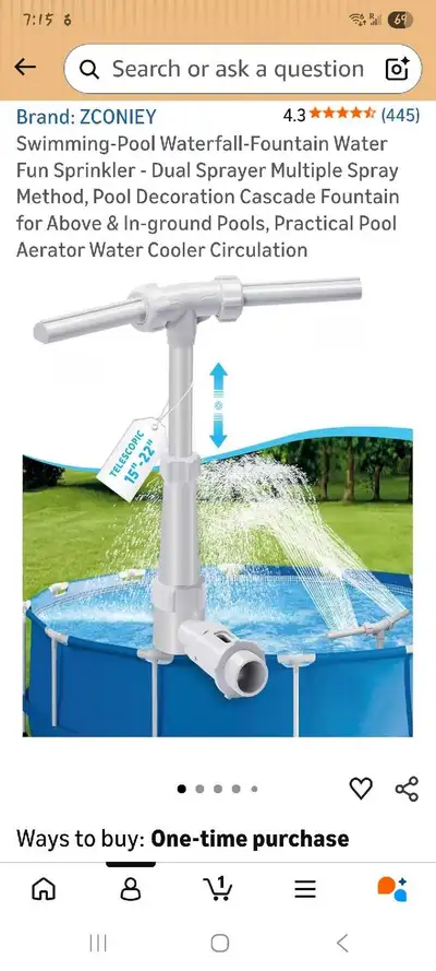 ZCONIEY Pool Sprinkler, View more