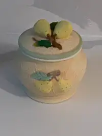 Stoneware Jar with Pears| Trinket Pot | Jewellery Jar