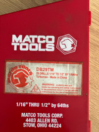 Matco drill bit set