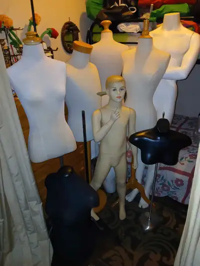 Store display,mannequins,hangers, racks,mirror, View more