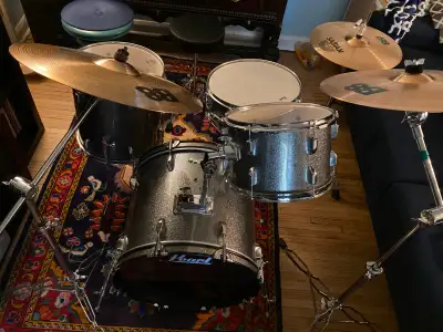 Like New Pearl Drums with Sabian Cymbals, + Pro Hardware, View more