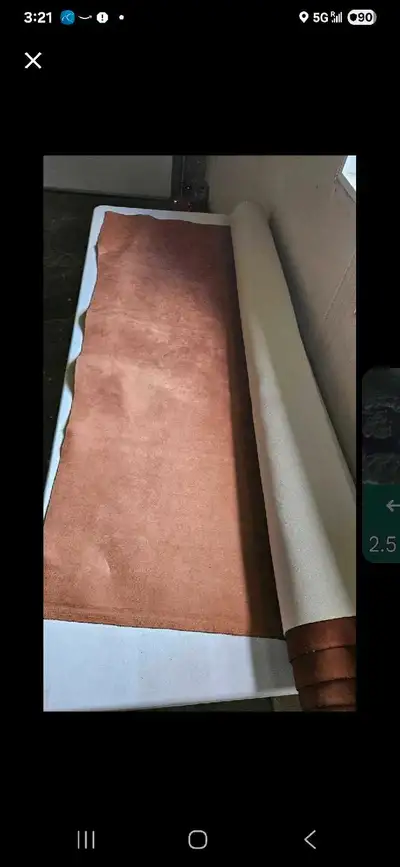 Brown headliner. I 60X125 inches. big enough for a Saburban, it wasn't the right color for my vehicl...