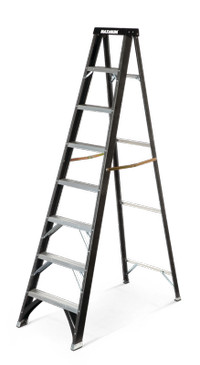 8' Grade 1 Fiberglass Heavy-Duty Industrial Step Ladder 250 lb