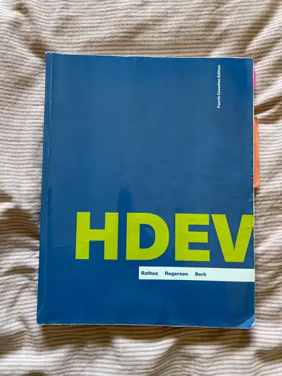 I'm selling a used copy of HDEV, Fourth Canadian Edition, by Rathus, Rogerson, and Berk. This textbo...