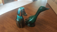Vintage Blue Mountain Pottery Mini Animals Goose, Dog